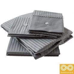 Vendor-unknown Platinum Zen Organic Cotton Jacquard Striped Sheets (EU)