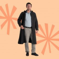 Vendor-unknown Warmwear & Outerwear DA VINCI COAT Organic Hemp Hooded Coat Lined With Organic Cotton Fleece (Black)