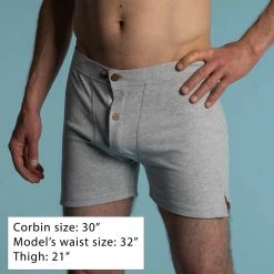 Shorts CORBIN Elastic-Free 100% Organic Prima Cotton Boxers (Gusset Crotch, Coconut Buttons, OC Thread) (Limited Edition)