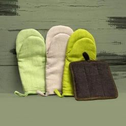 Vendor-unknown SAMSARA Organic Hemp Oven Mitt (100% Organic Cotton Fill) (No Fire Retardants, No Plastic, No Polyester, OC Thread) Kitchen