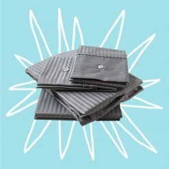 Vendor-unknown Platinum Zen Organic Cotton Jacquard Striped Sheets (EU)