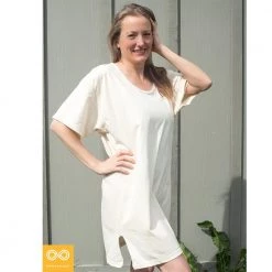 Rawganique Lingerie & Sleepwear JODIE 100% Organic Cotton Nightgown Nightshirt Loungewear House Dress (Made In USA)