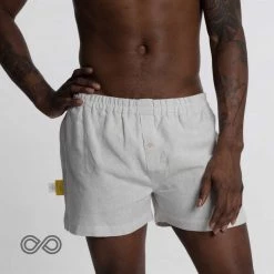 Vendor-unknown JOEY 100% Organic Hemp Boxer Shorts (Woven) (Nut Button, OC Thread) Men