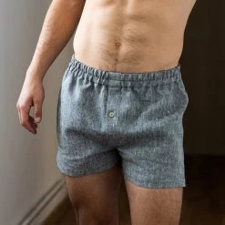 Vendor-unknown JOEY 100% Organic Hemp Boxer Shorts (Woven) (Nut Button, OC Thread) Men
