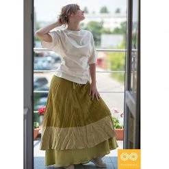 Vendor-unknown CARMEN FANTASY 100% Organic Linen Skirt (Multiple Layers)