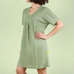 Vendor-unknown SALZBURG 100% Organic Linen Knit Nightgown Loungewear House Dress