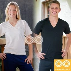 Vendor-unknown MENDOCINO Organic Cotton V-Neck T-Shirt (Made In USA) (Unisex) Tops