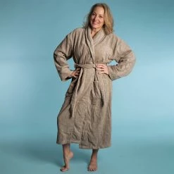 Vendor-unknown Organic Irish Linen Terry Bathrobe (Unisex) BedBath