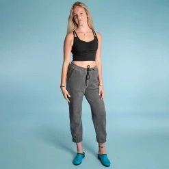 Vendor-unknown AMANDA 100% Organic Cotton Fleece Slim Jogger Pants Bottoms