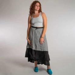 Vendor-unknown CARMEN FANTASY 100% Organic Linen Skirt (Multiple Layers)