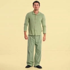 Vendor-unknown Sleepwear BONN Elastic-free Organic Prima Cotton Jersey Pajama Set (Men's Top & Bottom)