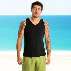 Vendor-unknown BRISBANE 100% Hemp Ribbed Tank Top (Unisex) Tops