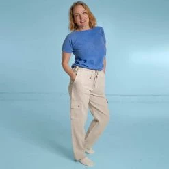 Vendor-unknown Elastic-free 100% Organic Hemp Cargo Pants (Unisex) Trousers & Jeans