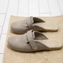 Rawganique COLORADO SPRINGS Organic Linen Clogs Sandals Slippers (Natural Rubber Soles) (Men's 7-13)