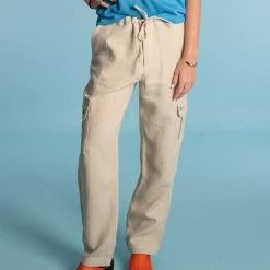 Vendor-unknown Elastic-free 100% Organic Hemp Cargo Pants (Unisex) Trousers & Jeans