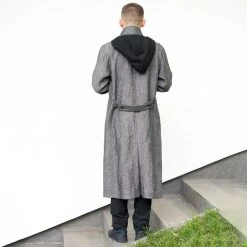 Vendor-unknown Warmwear & Outerwear DA VINCI COAT Organic Hemp Hooded Coat Lined With Organic Cotton Fleece (Black)