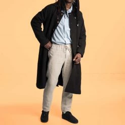 Vendor-unknown Warmwear & Outerwear DA VINCI COAT Organic Hemp Hooded Coat Lined With Organic Cotton Fleece (Black)