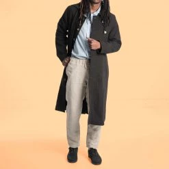 Vendor-unknown Warmwear & Outerwear DA VINCI COAT Organic Hemp Hooded Coat Lined With Organic Cotton Fleece (Black)