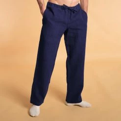 Vendor-unknown 100% Organic Hemp Drawstring Casual Beach Lounge Pants (Unisex) Trousers & Jeans