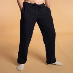Vendor-unknown 100% Organic Hemp Drawstring Casual Beach Lounge Pants (Unisex) Trousers & Jeans