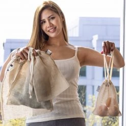 Rawganique FARMSTEAD Organic Hemp Produce Bag (Breathable Hemp Canvas) (Plastic-free) Kitchen