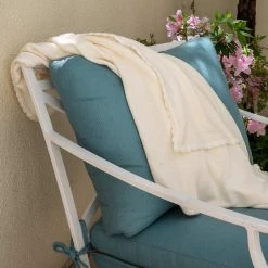 Vendor-unknown FLAXVILLE 100% Organic Flax Linen Ribbed Knit Blanket