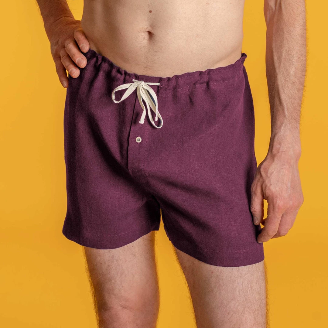 Vendor-unknown Men GREENWICH Elastic-free 100% Organic Hemp Boxers Woven (OC Thread, Nut Button) 6 Vendor-unknown Men GREENWICH Elastic-free 100% Organic Hemp Boxers Woven (OC Thread, Nut Button)
