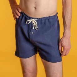 Vendor-unknown Men GREENWICH Elastic-free 100% Organic Hemp Boxers Woven (OC Thread, Nut Button)