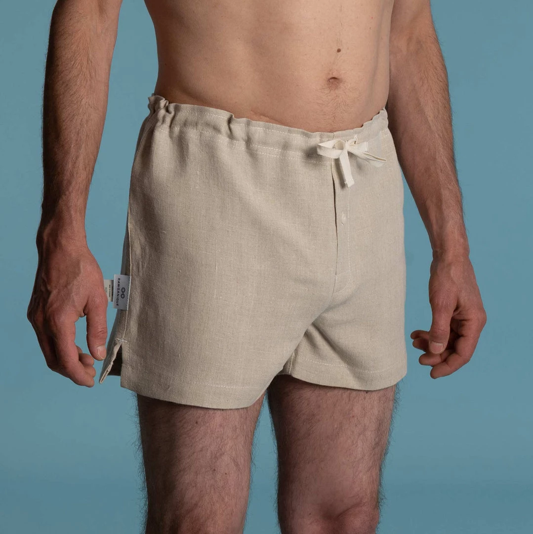 Vendor-unknown Men GREENWICH Elastic-free 100% Organic Hemp Boxers Woven (OC Thread, Nut Button) 7 Vendor-unknown Men GREENWICH Elastic-free 100% Organic Hemp Boxers Woven (OC Thread, Nut Button)