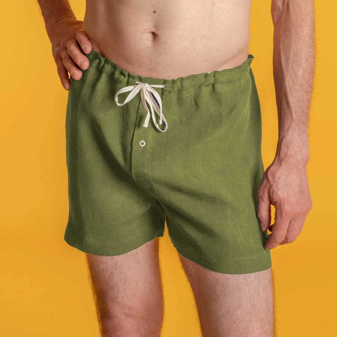 Vendor-unknown Men GREENWICH Elastic-free 100% Organic Hemp Boxers Woven (OC Thread, Nut Button) 12 Vendor-unknown Men GREENWICH Elastic-free 100% Organic Hemp Boxers Woven (OC Thread, Nut Button)