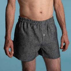 Vendor-unknown JOEY 100% Organic Hemp Boxer Shorts (Woven) (Nut Button, OC Thread) Men