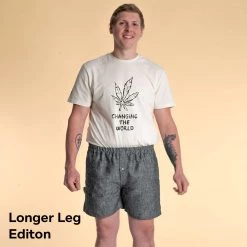 Vendor-unknown JOEY 100% Organic Hemp Boxer Shorts (Woven) (Nut Button, OC Thread) Men