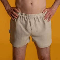 Vendor-unknown JOEY 100% Organic Hemp Boxer Shorts (Woven) (Nut Button, OC Thread) Men