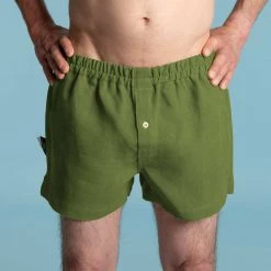 Vendor-unknown JOEY 100% Organic Hemp Boxer Shorts (Woven) (Nut Button, OC Thread) Men