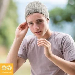 Vendor-unknown Sports & Outdoor SEATTLE 100% Organic Linen Knit Hat - Skull Cap (Unisex)