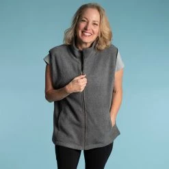 Vendor-unknown Warmwear & Outerwear LAKE TAHOE 100% Organic Cotton Fleece Zippered Vest (2 Pockets) (Unisex)