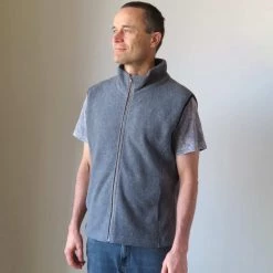 Vendor-unknown Warmwear & Outerwear LAKE TAHOE 100% Organic Cotton Fleece Zippered Vest (2 Pockets) (Unisex)