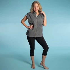 Vendor-unknown Warmwear & Outerwear LAKE TAHOE 100% Organic Cotton Fleece Zippered Vest (2 Pockets) (Unisex)