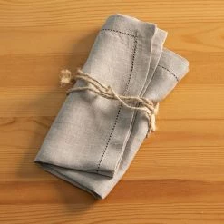 Vendor-unknown Kitchen FLAXBURY 100% Organic Linen Hemstitched Placemats & Napkins