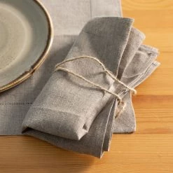 Vendor-unknown Kitchen FLAXBURY 100% Organic Linen Hemstitched Placemats & Napkins