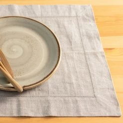 Vendor-unknown Kitchen FLAXBURY 100% Organic Linen Hemstitched Placemats & Napkins
