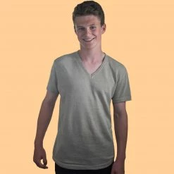 Vendor-unknown Men LUDWIG 100% Organic French Linen V-neck T-Shirt