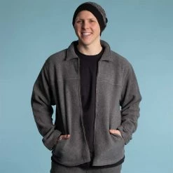 Vendor-unknown MAGIC MOUNTAIN 100% Organic Cotton Fleece Zippered Collar Jacket (Unisex) Warmwear & Outerwear