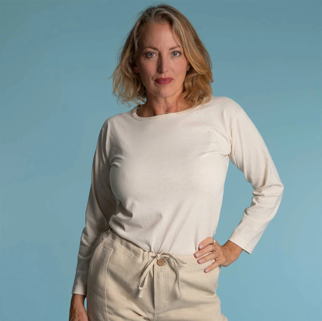 T-Shirts MAISIE Women's 100% Organic Cotton Long-Sleeve T-Shirt (USA) 1 T-Shirts MAISIE Women's 100% Organic Cotton Long-Sleeve T-Shirt (USA)