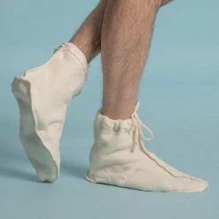 MALAHAT Elastic-free 100% Organic Cotton Fleece Booties Socks Slippers (Unisex) Women’s Footwear