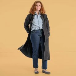 Vendor-unknown Warmwear & Outerwear DA VINCI COAT Organic Hemp Hooded Coat Lined With Organic Cotton Fleece (Black)