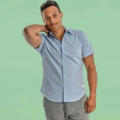 Vendor-unknown MILL BAY 100% Organic Cotton Short-Sleeve Dress Shirt