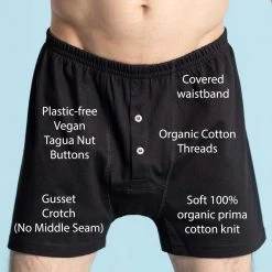 MOBY 100% Organic Prima Cotton Boxer Shorts (Gusset Crotch, Nut Button, OC Thread) 16 MOBY 100% Organic Prima Cotton Boxer Shorts (Gusset Crotch, Nut Button, OC Thread)