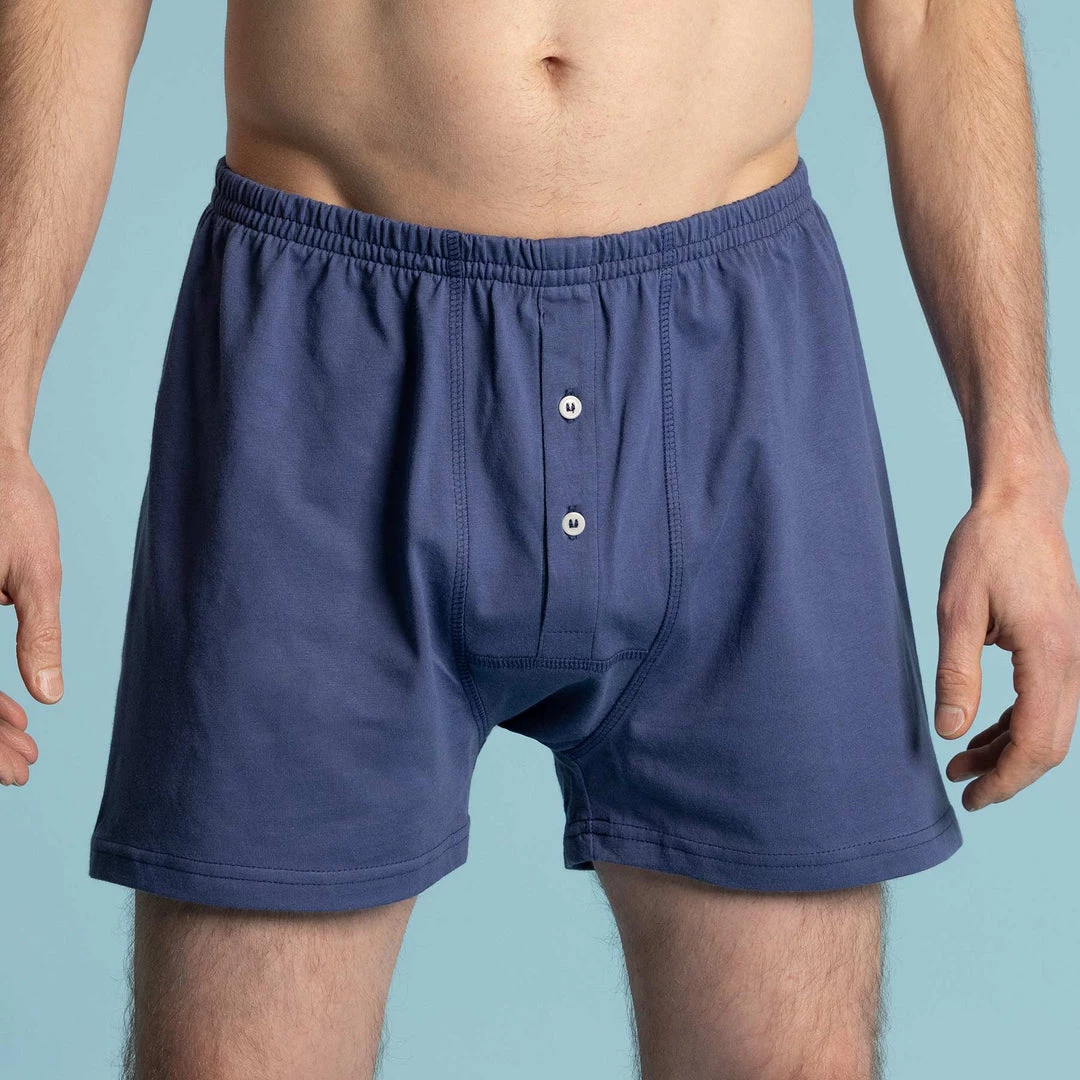 MOBY 100% Organic Prima Cotton Boxer Shorts (Gusset Crotch, Nut Button, OC Thread) 1 MOBY 100% Organic Prima Cotton Boxer Shorts (Gusset Crotch, Nut Button, OC Thread)
