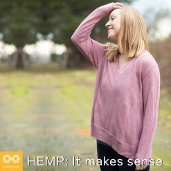 Vendor-unknown MONT BLANC V-Neck 100% Organic Hemp Knit Tunic Top Women